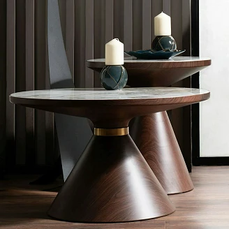 Sofabord <strong>Serano</strong>  Hvid, Brun Ø70 cm
