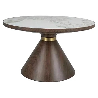 Sofabord <strong>Serano</strong>  Hvid, Brun Ø70 cm