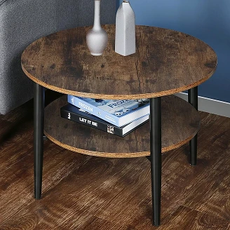 Sofabord <strong>Särn</strong>  Rustikbrun, Sort Ø60 cm