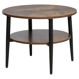 Sofabord <strong>Särn</strong>  Rustikbrun, Sort Ø60 cm