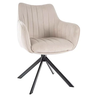 Stol <strong>Nelin</strong>  Beige, Sort Velour