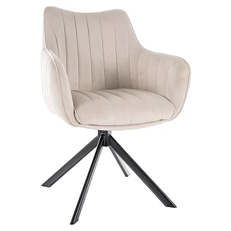 Stol <strong>Nelin</strong>  Beige, Sort Velour