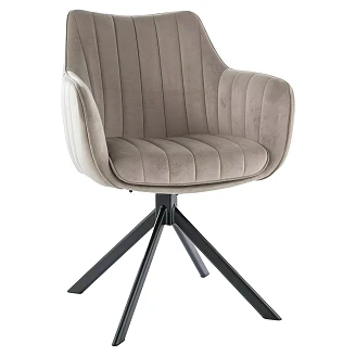 Stol <strong>Nelin</strong>  Mørkbeige, Sort Velour