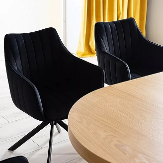 Stol <strong>Nelin</strong>  Sort, Sort Velour
