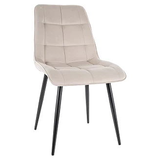 Stol <strong>Birk</strong>  Lysebeige, Sort Velour