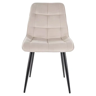 Stol <strong>Birk</strong>  Lysebeige, Sort Velour