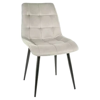 Stol <strong>Birk</strong>  Lysegrå, Sort Velour
