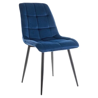 Stol <strong>Birk</strong>  Marineblå, Sort Velour