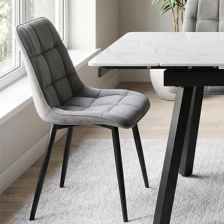 Stol <strong>Birk</strong>  Grå, Sort Velour
