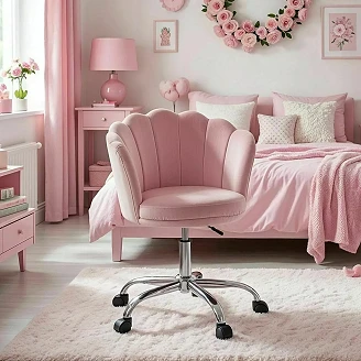 Kontorstol <strong>Vardy</strong>  Rosa, Grå Velour