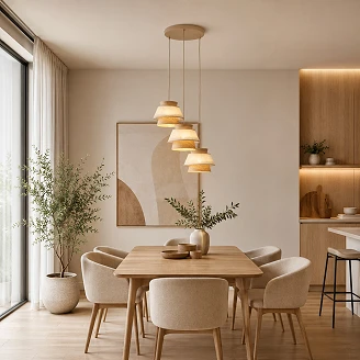 Pendellampe Trio Velmira Hvid, Sabia Rund