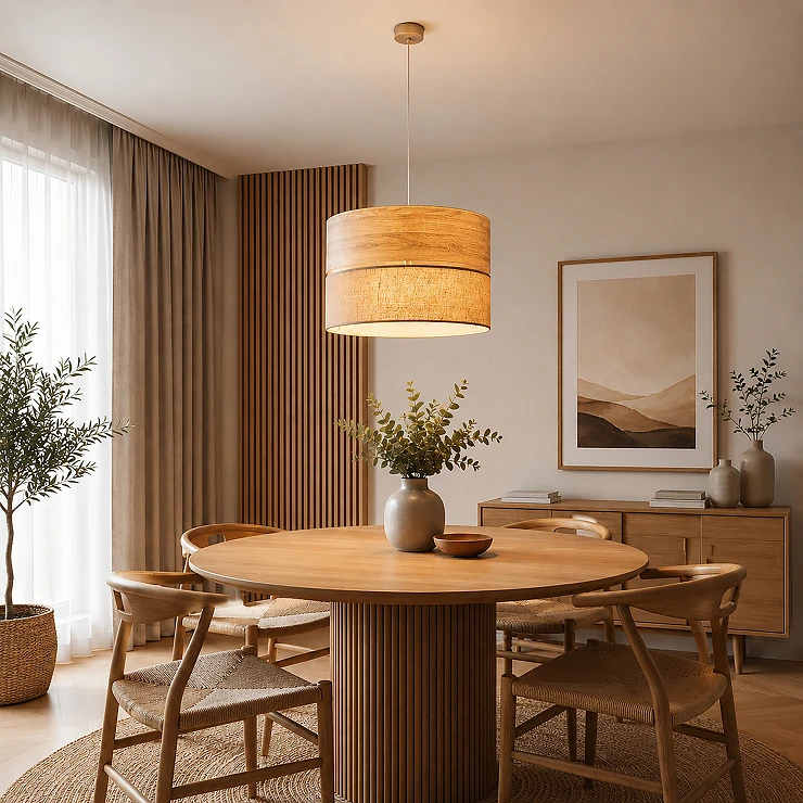 Pendellampe Lunera Beige, Sabia Ø50 cm