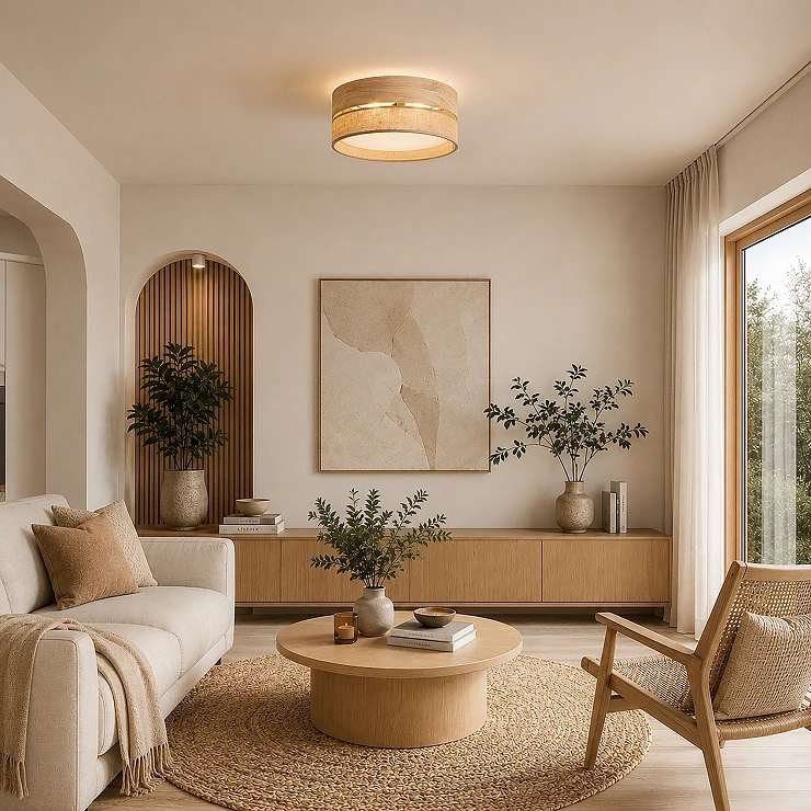 Loftlampe Lunera Beige, Hvid Ø45 cm