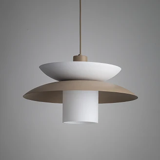 Pendellampe Evrin Beige, Hvid