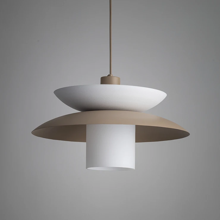 Pendellampe Evrin Beige, Hvid