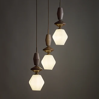 Pendellampe Trio Selvi Beige, Sabia Geometrisk