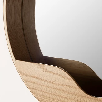 Zuiver Spejl Ø 40 cm Round Wall Træ