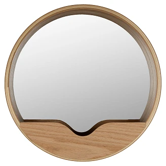 Zuiver Spejl Ø 40 cm Round Wall Træ