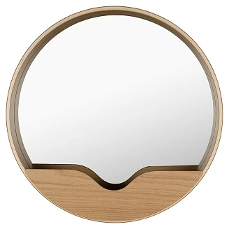 Zuiver Spejl Ø 60 cm Round Wall Træ