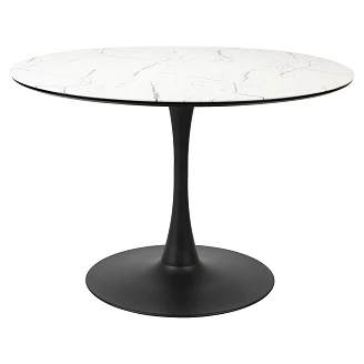 Spisebord Aislen Hvid, Sort Ø110 cm