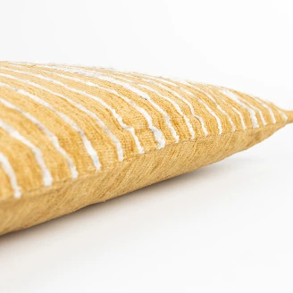 Dutchbone Pude Leaf Beta Okker, Hvid 30x50 cm