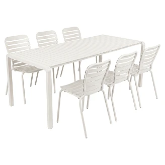 Zuiver Havemøbelsæt Vondel med Bord 214 cm & 6 Stole Hvid