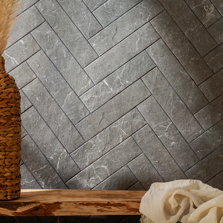 Klinker Cinder Grå Mat-Relief 7.5x30 cm