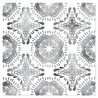 Vægflise <strong>Tadelakt</strong>  Blomster Grå Blank 20x20 cm