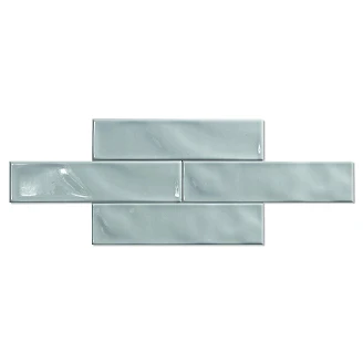 Vægflise <strong>Skrud</strong>  Lysegrå Blank-Relief 7.5x30 cm