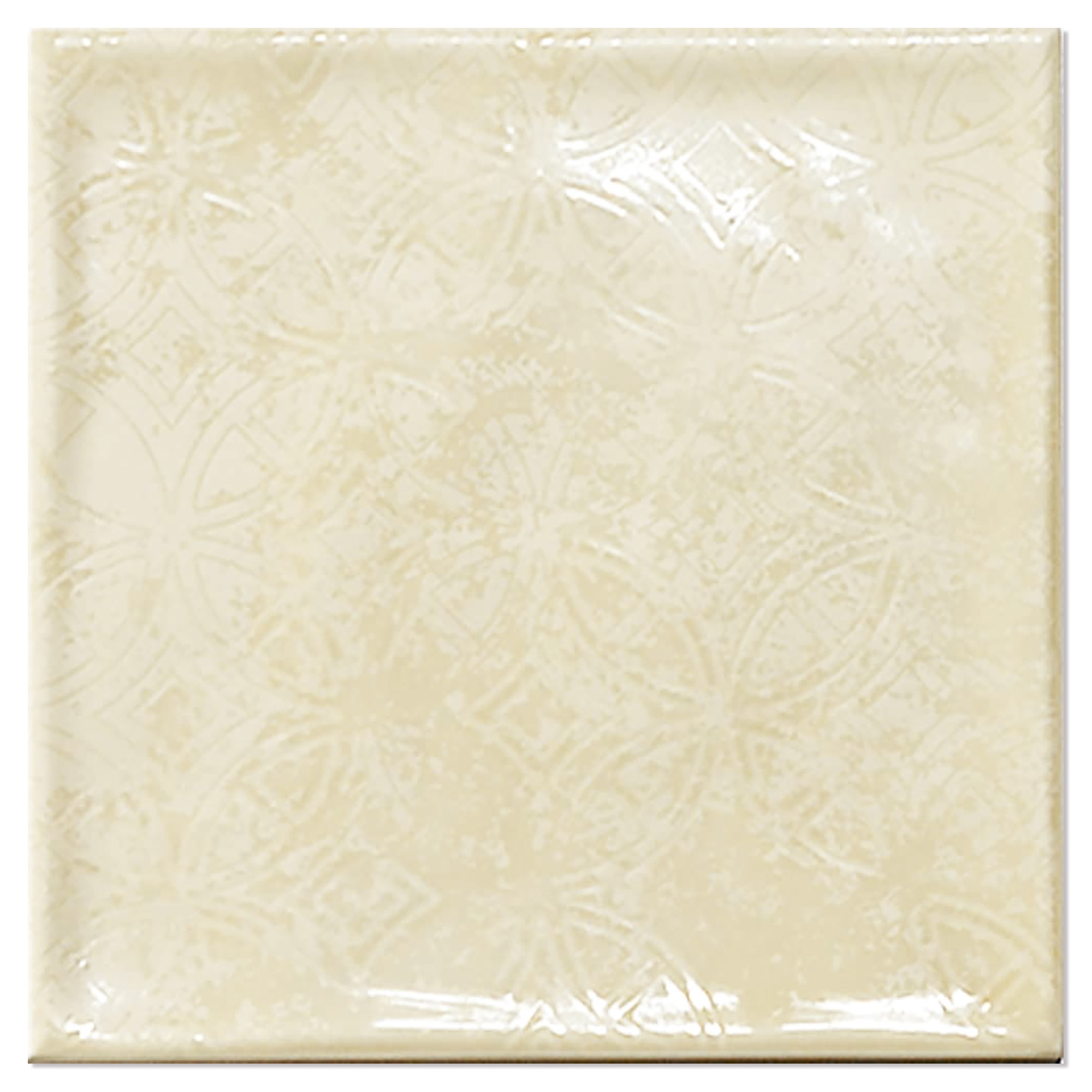 Vægflise Smycke Perlehvid Blank-Relief 15x15 cm