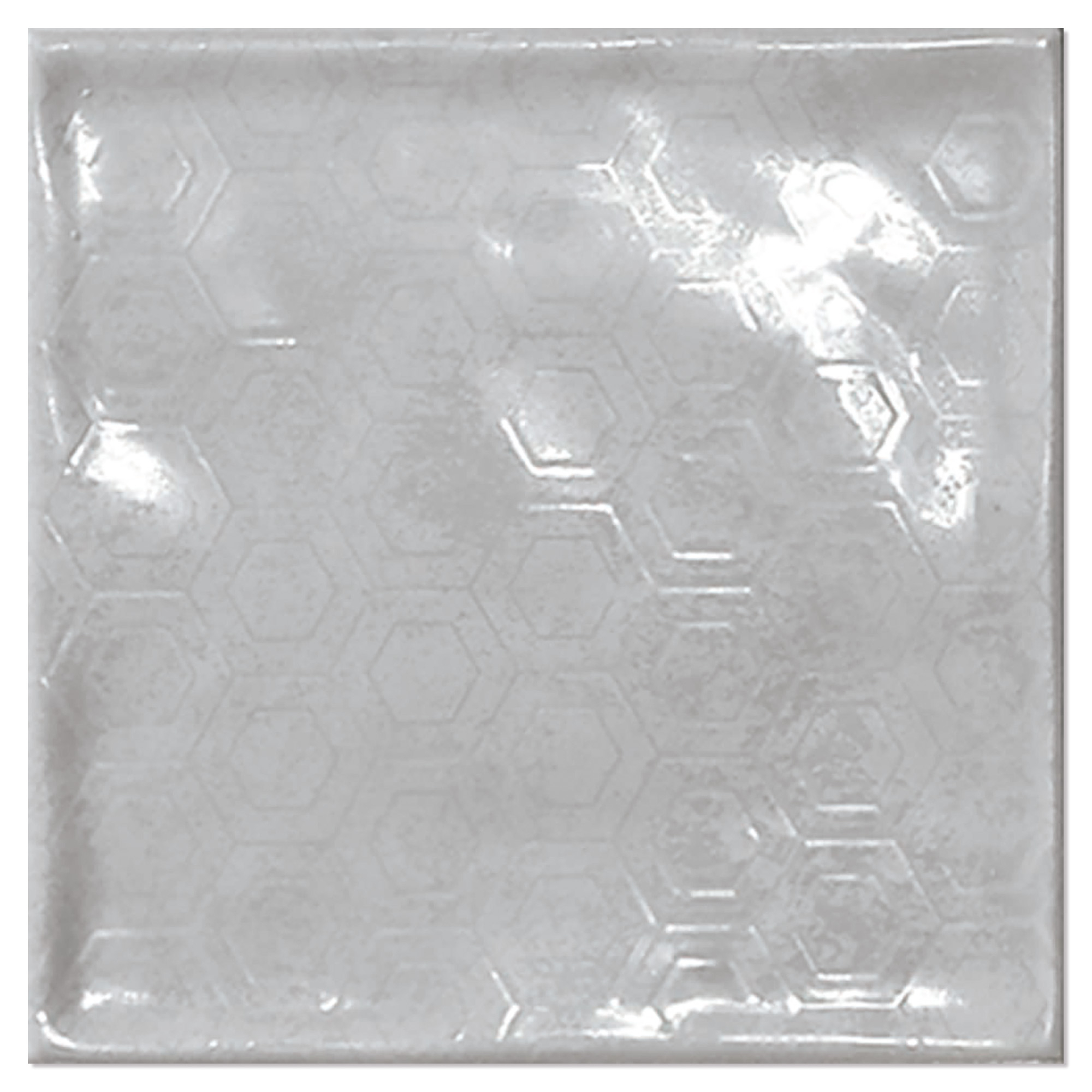 Vægflise Smycke Lysegrå Blank-Relief 15x15 cm