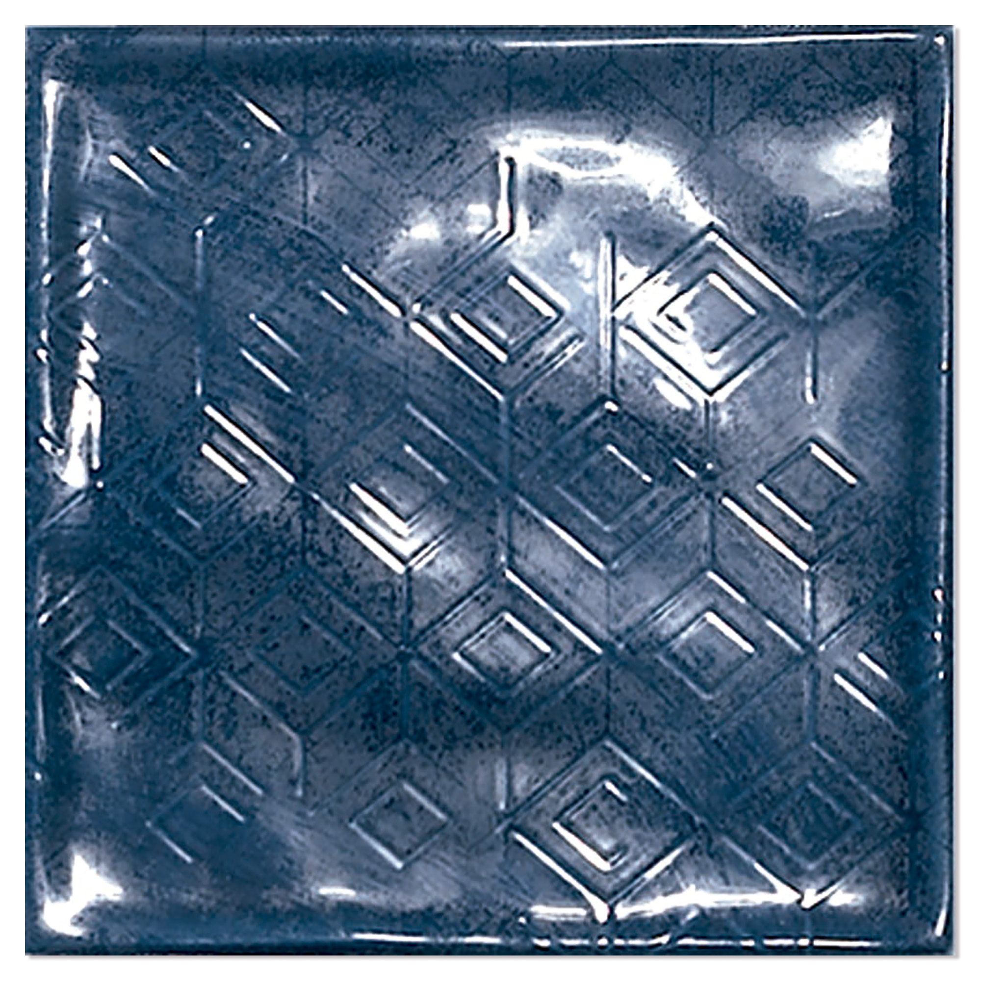 Vægflise Smycke Mørkeblå Blank-Relief 15x15 cm