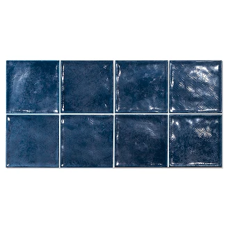 Dekor Vægflise <strong>Smycke</strong>  Mørkeblå Blank-Relief 15x15 cm