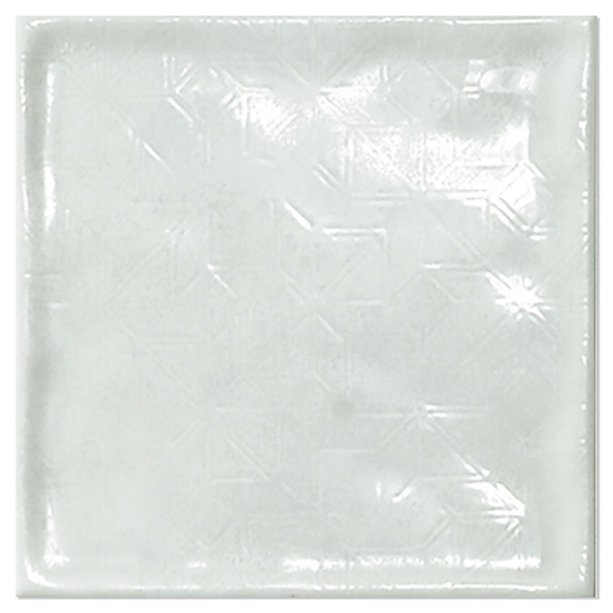 Vægflise Smycke Hvid Blank-Relief 15x15 cm