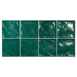Dekor Vægflise <strong>Smycke</strong>  Grøn Blank-Relief 15x15 cm