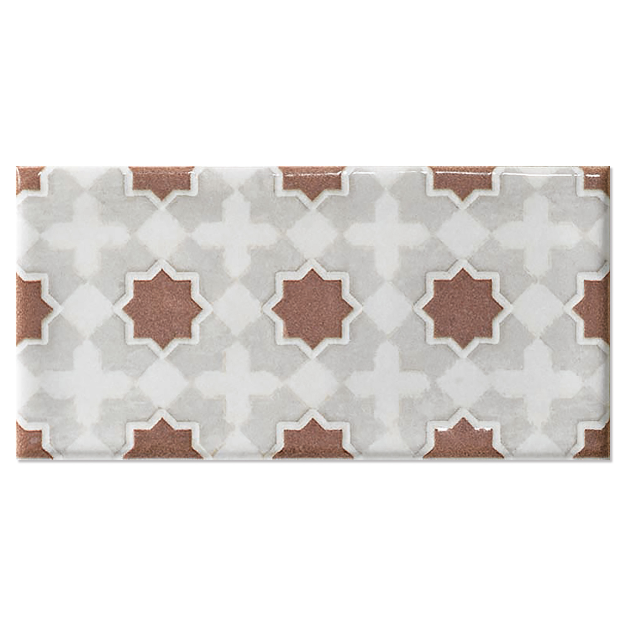 Dekor Vægflise Smycke Border Star Rosette Blank 7.5x15 cm