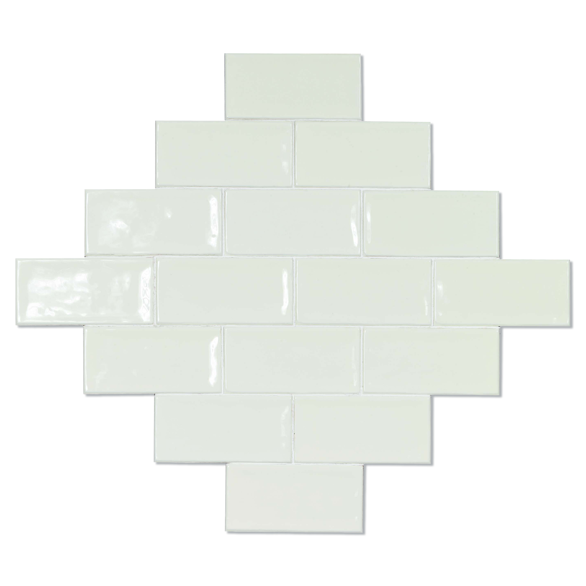 Dekor Vægflise Silke Perlehvid Blank 7.5x15 cm