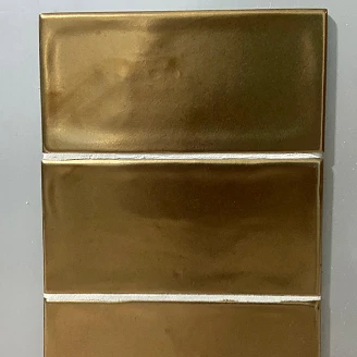 Vægflise <strong>Handform</strong>  Guld Mat-Relief 7.5x15 cm