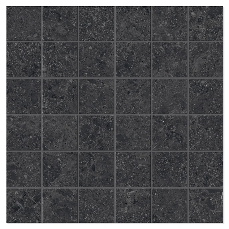 Unicomstarker Mosaik Klinker Blooming Stone Torden Sort Mat 30x30 (5x5) cm