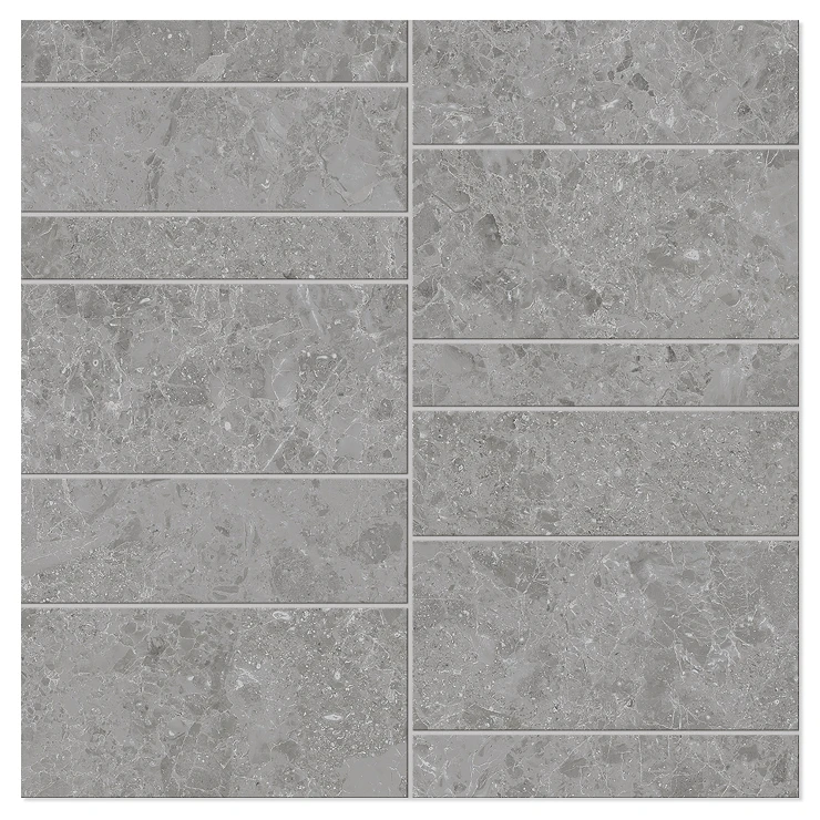 Unicomstarker Mosaik Klinker Blooming Stone Tåget Grå Mat 30x30 cm