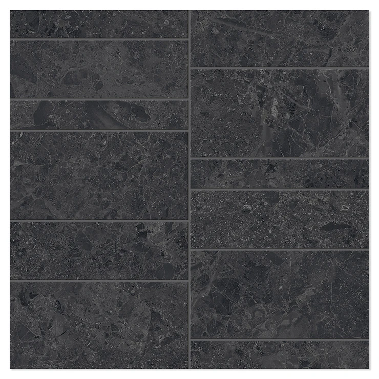 Unicomstarker Mosaik Klinker Blooming Stone Torden Sort Mat 30x30 cm