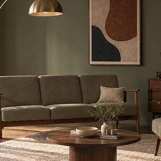 Sofa Genox Oliven, Mørk Valnød 77x175 cm