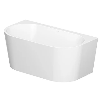 Vægnært Badekar Corselle Hvid Blank 150 cm med Krom Click-Clack Bundventil