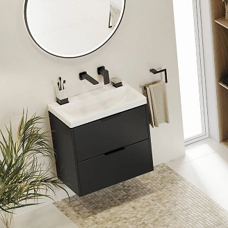Underskab Blanche Sort Mat 50 cm med Håndvask