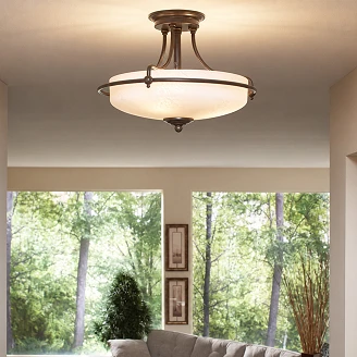 Quoizel Loftlampe med afstand Griffin Bronze Ø 42 cm
