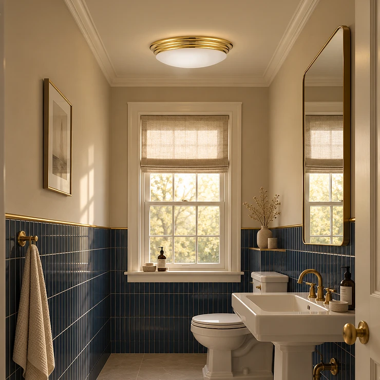 Elstead Loftlampe Brompton Poleret Messing