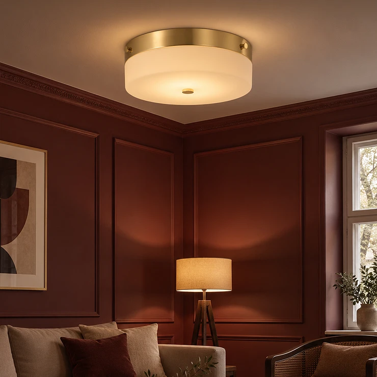 Elstead Loftlampe L Tamar Poleret Guld