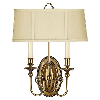 Hinkley Væglampe Duo Cambridge Beta Poleret Bronze, Beige