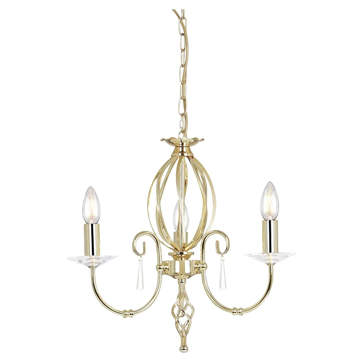 Elstead Hængende Lampe Trio Aegean Poleret Messing