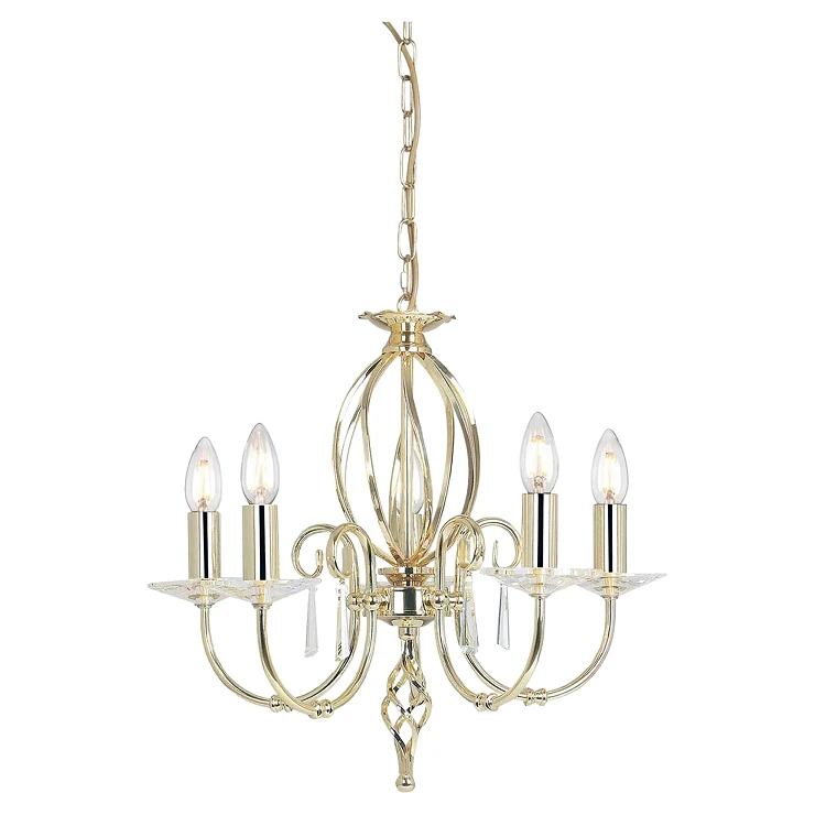 Elstead Hængende Lampe Penta Aegean Poleret Messing